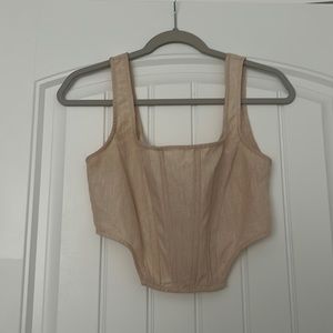 Corset top with zipper back- slightly cropped